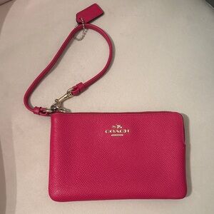 Coach Fuchsia Leather Wristlet